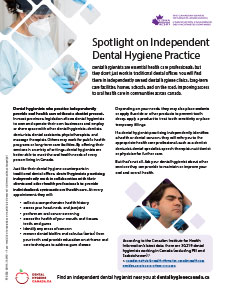 Spotlight on Indenpendent Dental Hygiene Practice